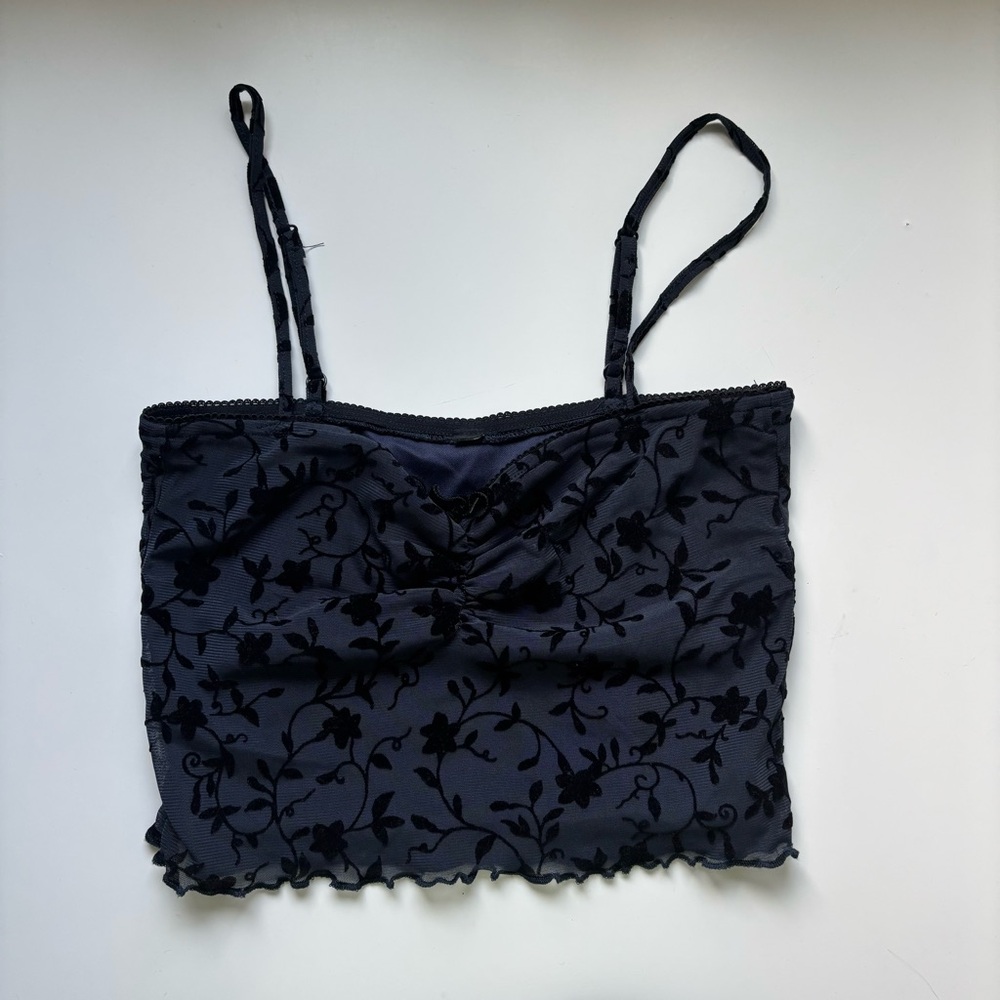Motel Rocks Black Floral Crop Top